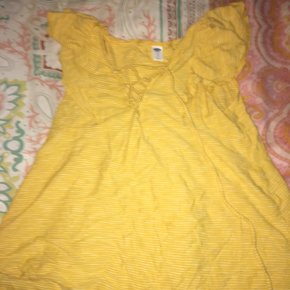 yellow crossed shirt